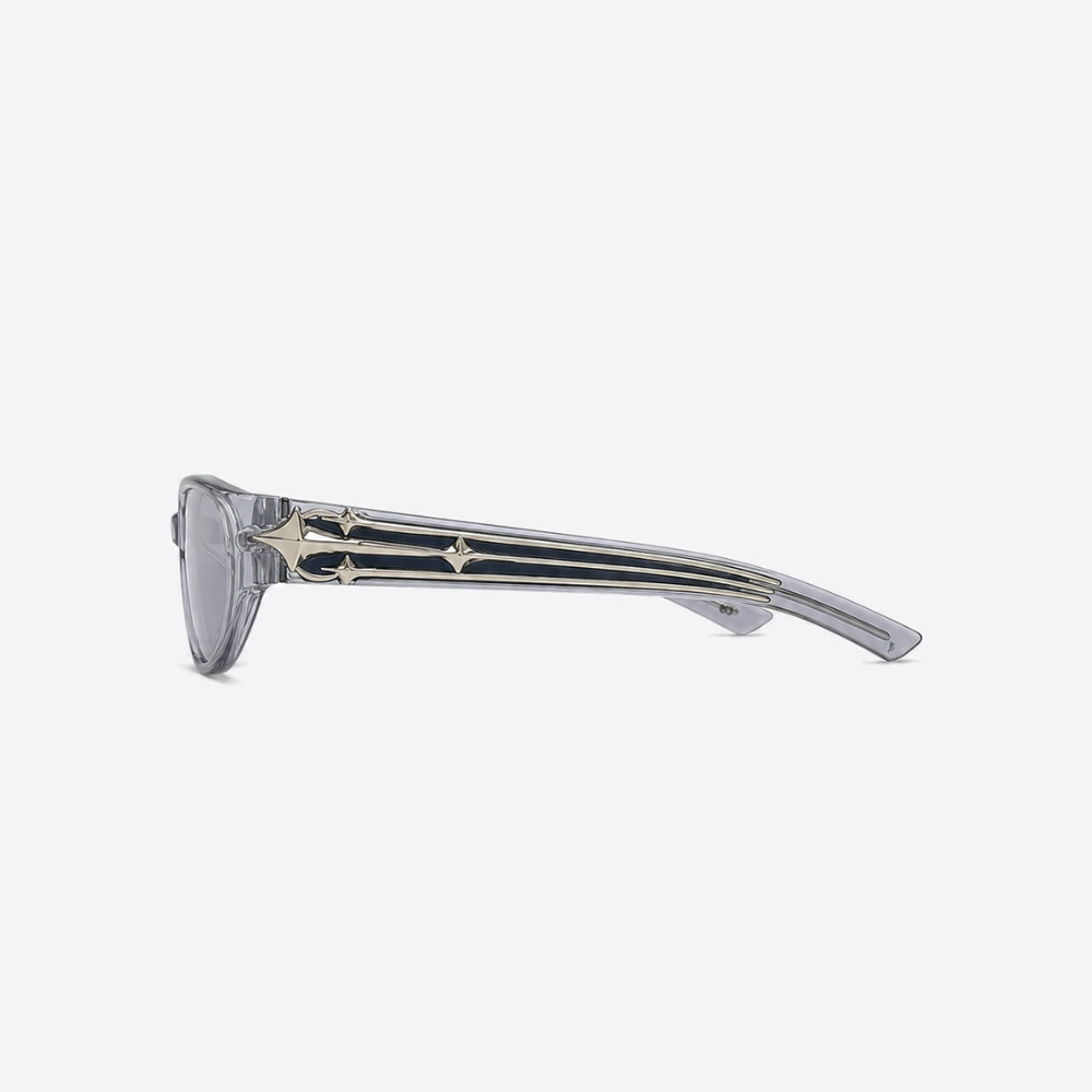 VYSER Sunglasses with clear lenses and decorative frame on a white background