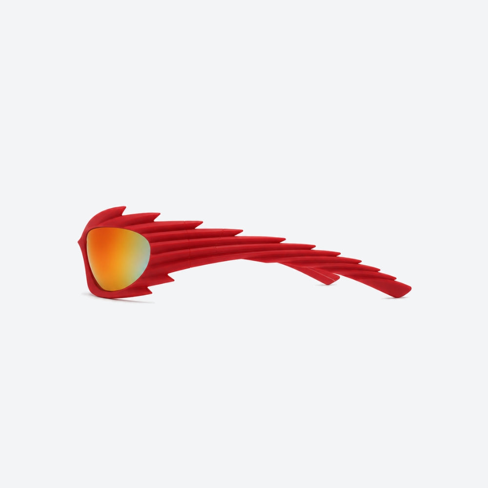 VYSER Red sunglasses with unique frame design on a white background