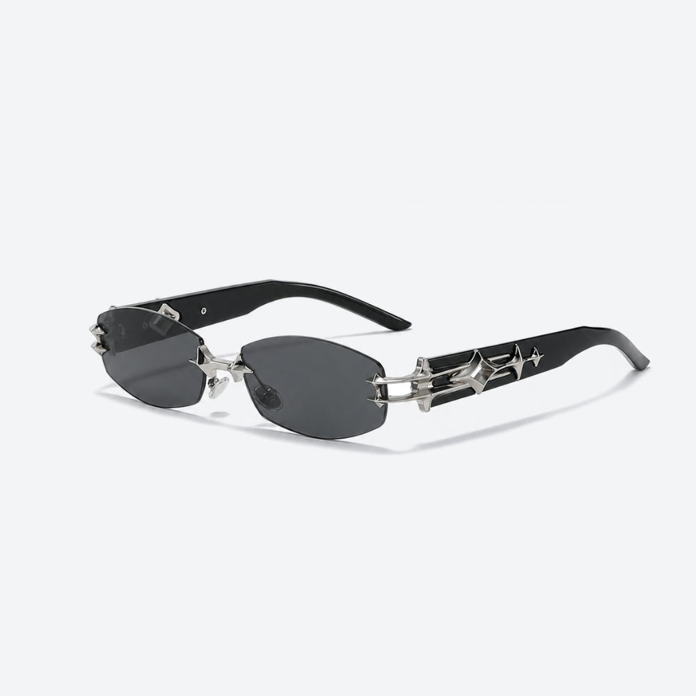 VYSER Sunglasses with black frames and dark lenses on a white background