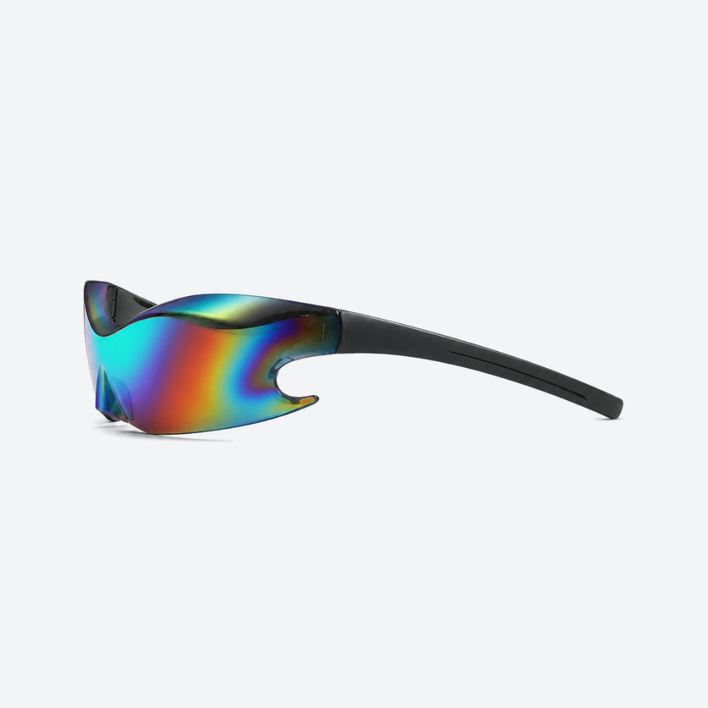 VYSER Sunglasses with colorful lens and black frame on a white background