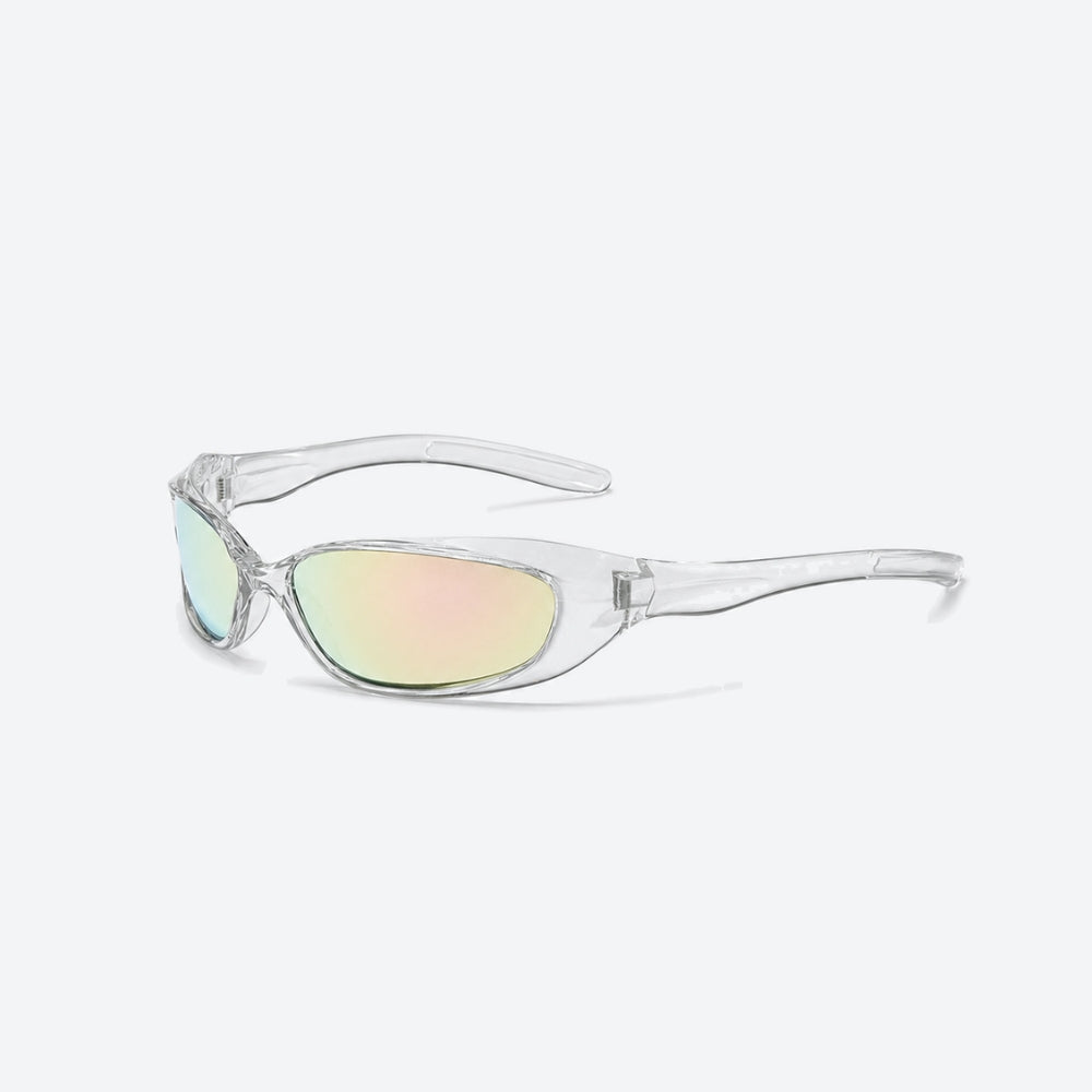 VYSER Clear sunglasses with multicolored lenses on a white background