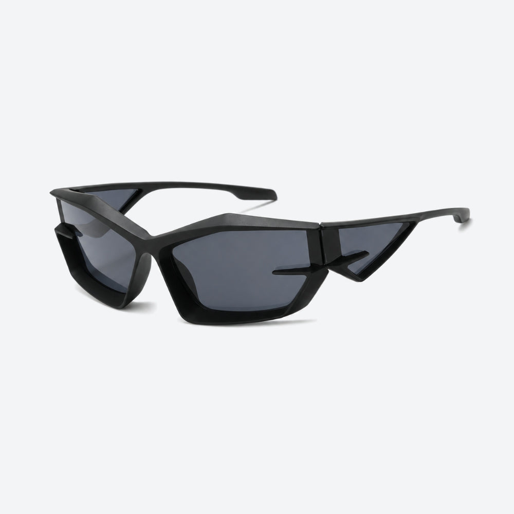 VYSER Black sunglasses with a white background