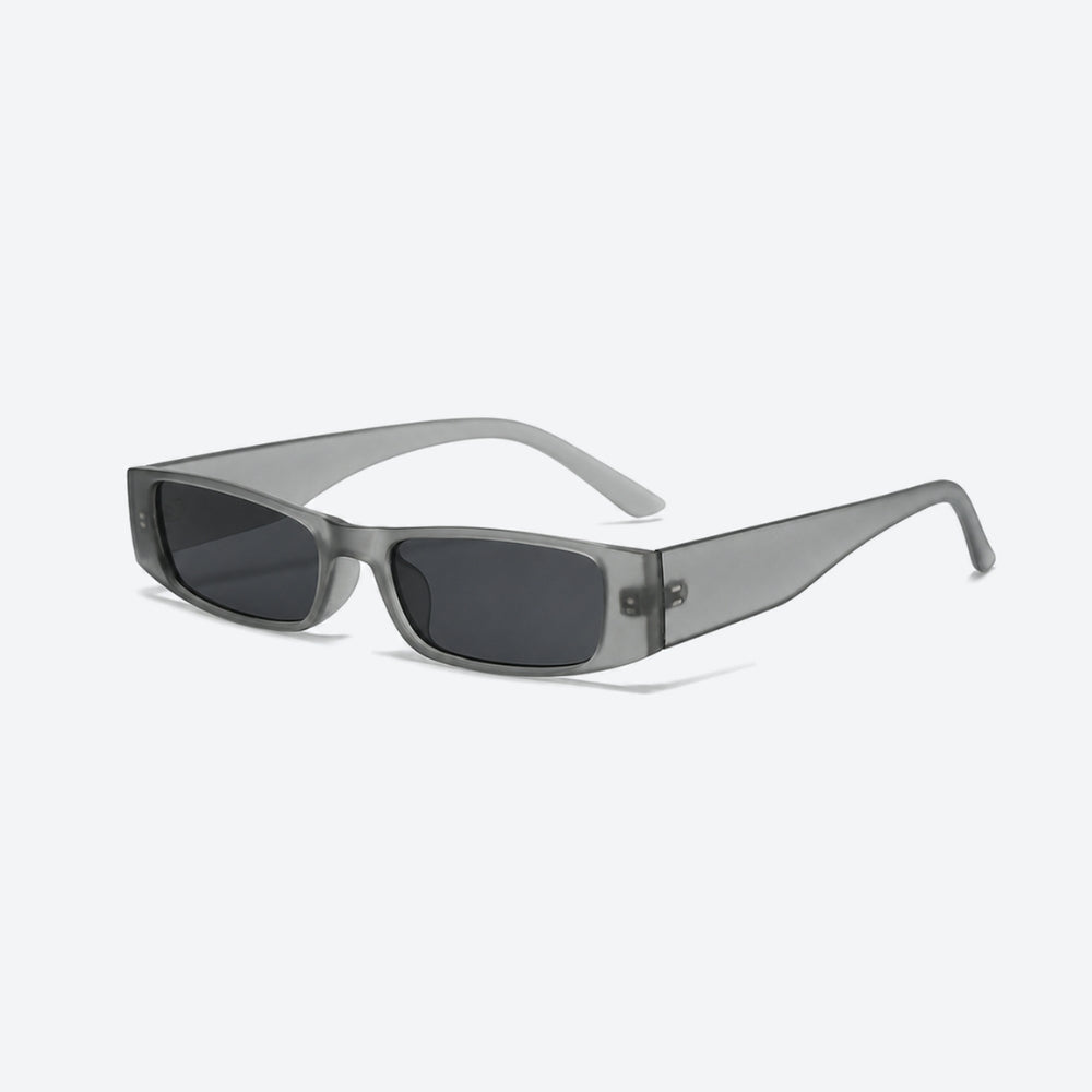 VYSER silver transaprent frame sunglasses on a white background