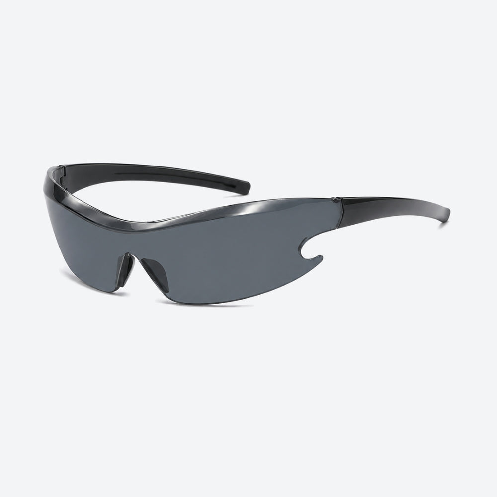 VYSER Sunglasses with black frame and dark lenses on a white background