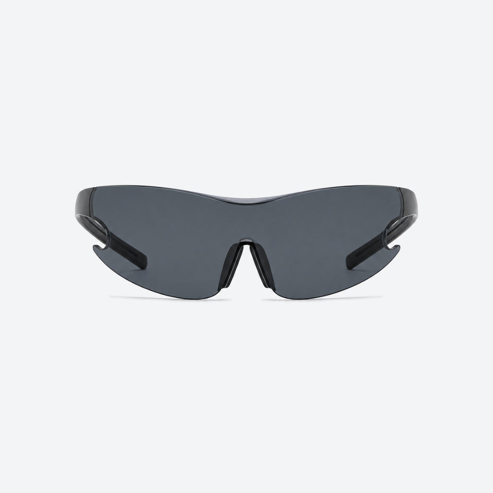VYSER Sunglasses with black frame and dark lenses on a white background