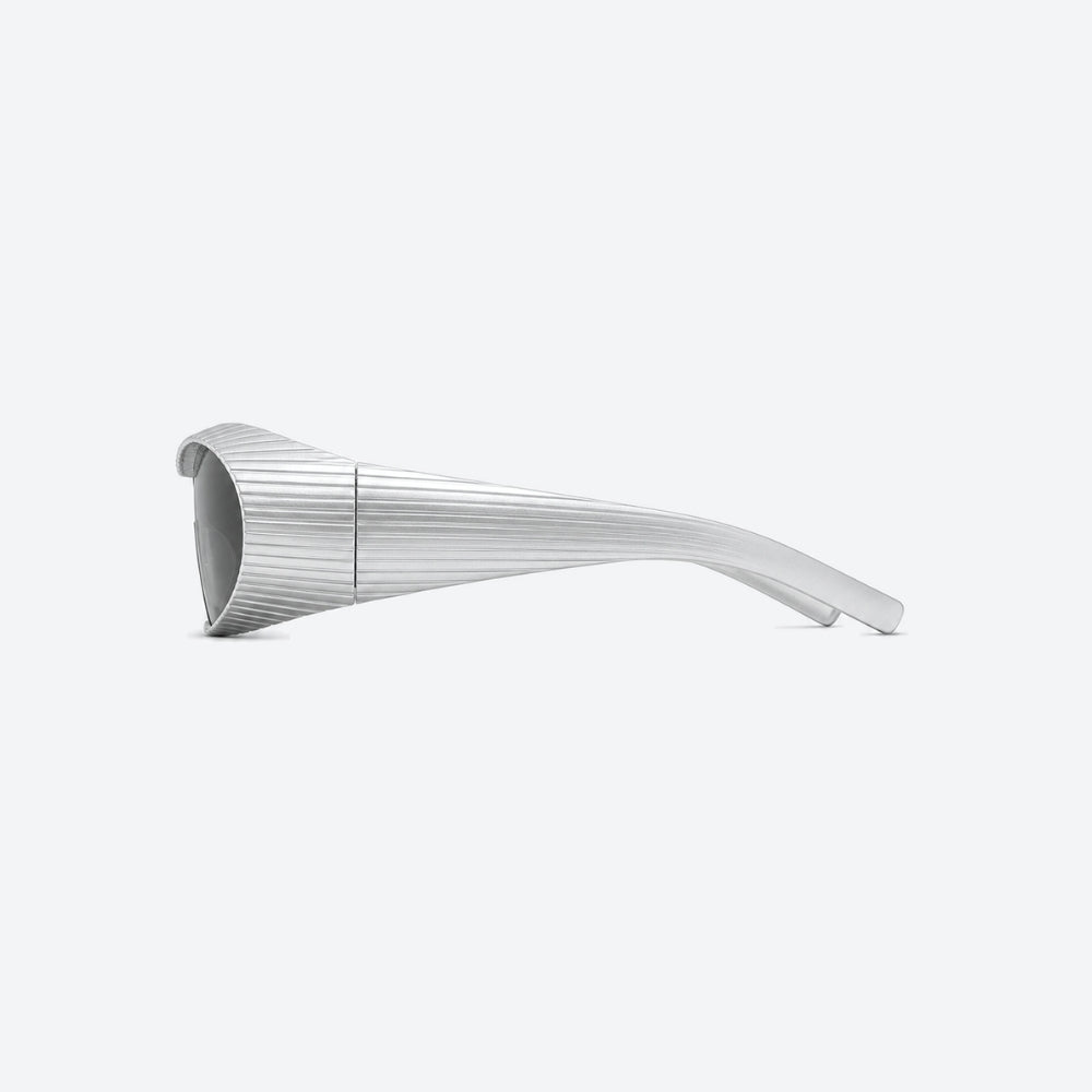 VYSER silver Sunglasses with hexagonal lenses on a white background