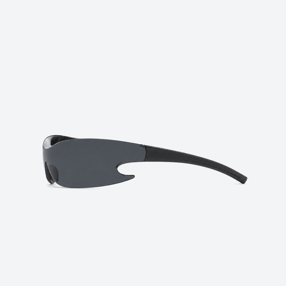 VYSER Sunglasses with black frame and dark lenses on a white background