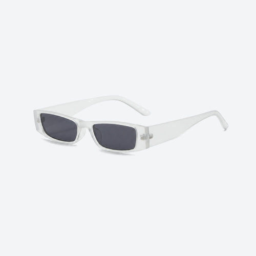 VYSER White sunglasses with dark lenses on a white background