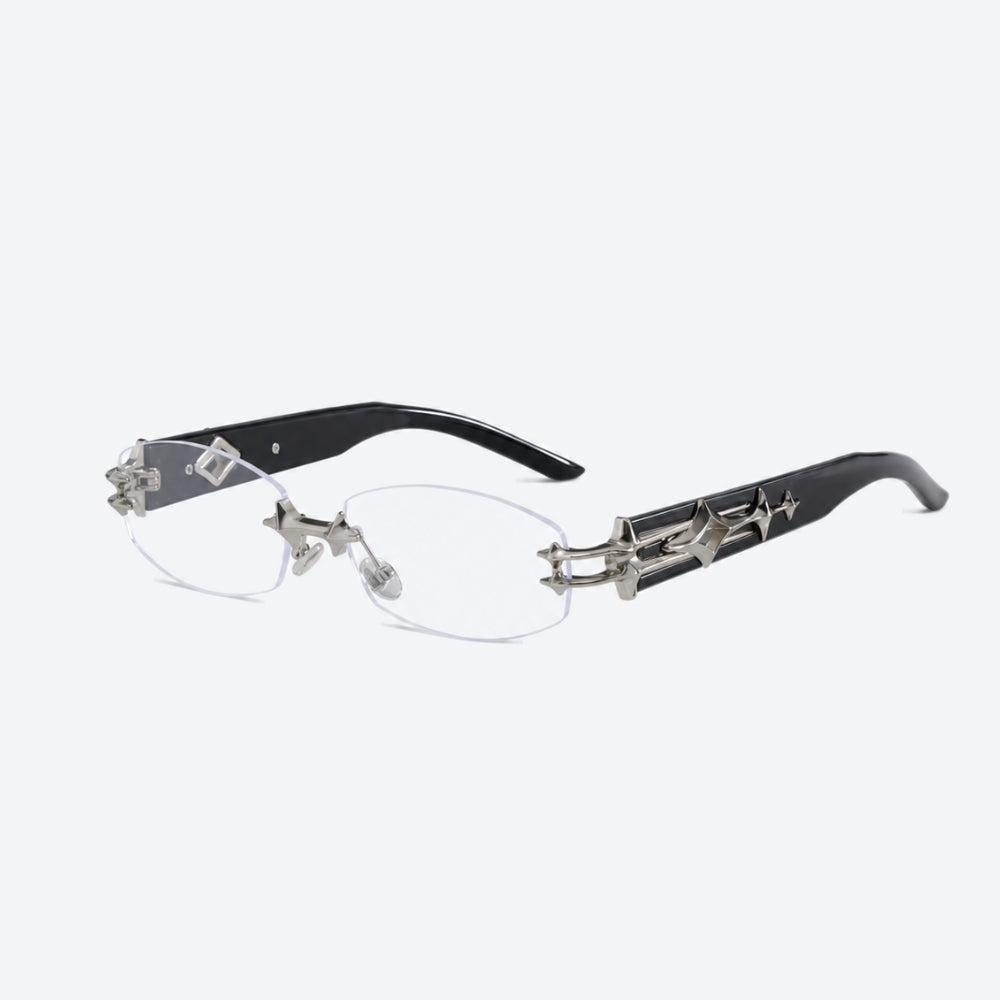 VYSER Black with transparent lens a white background