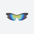 VYSER Sunglasses with reflective blue and green lenses on a white background
