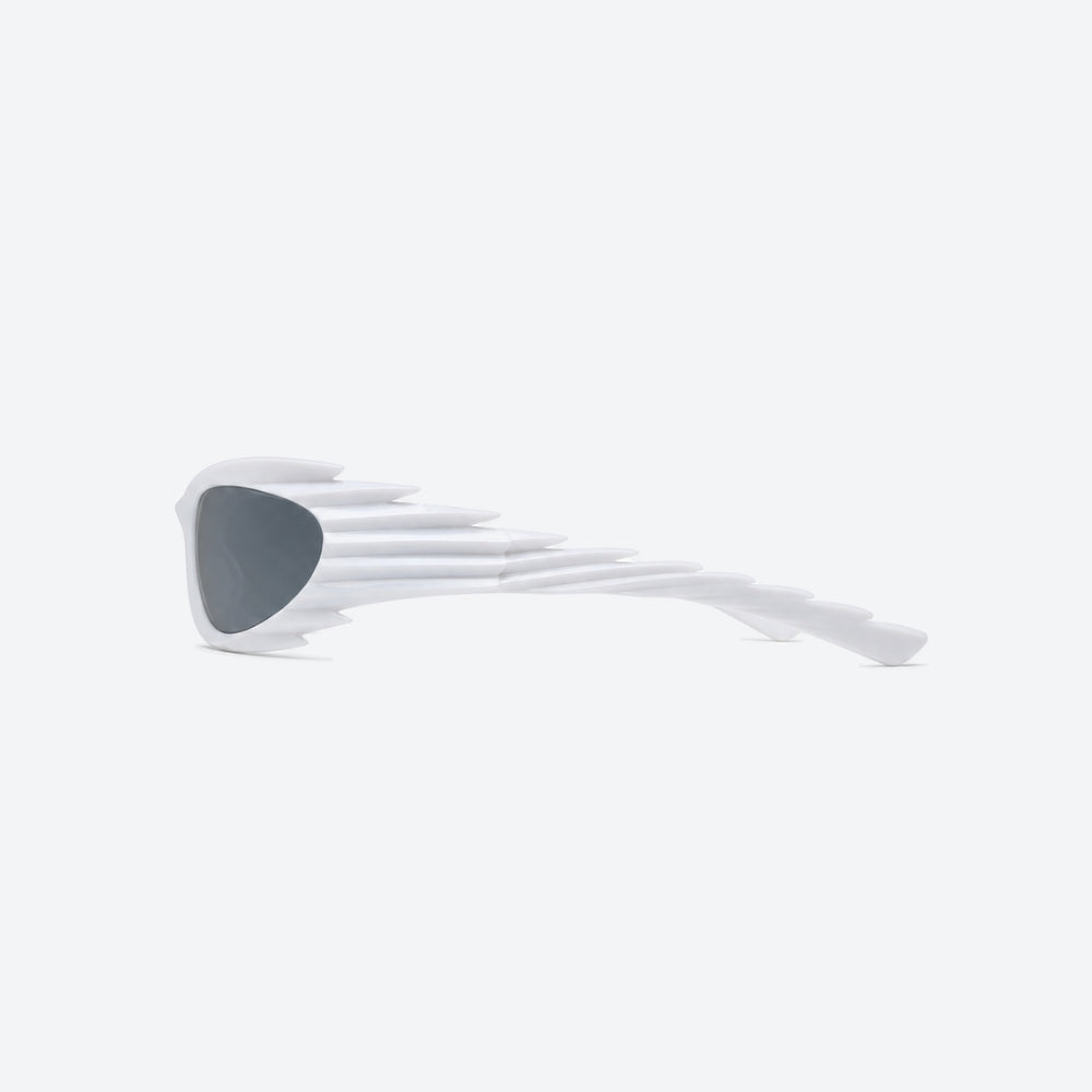 VYSER White sunglasses with dark lenses on a white background