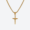 Jesus Cross Box Chain (2.5mm) - GOLD