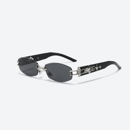 VYSER Sunglasses with black frames and dark lenses on a white background