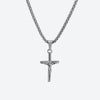 Jesus Cross Box Chain (2.5mm) - SILVER