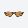 VYSER Brown sunglasses with brown lenses on a white background