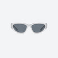 VYSER silver sunglasses with black lenses on a white background
