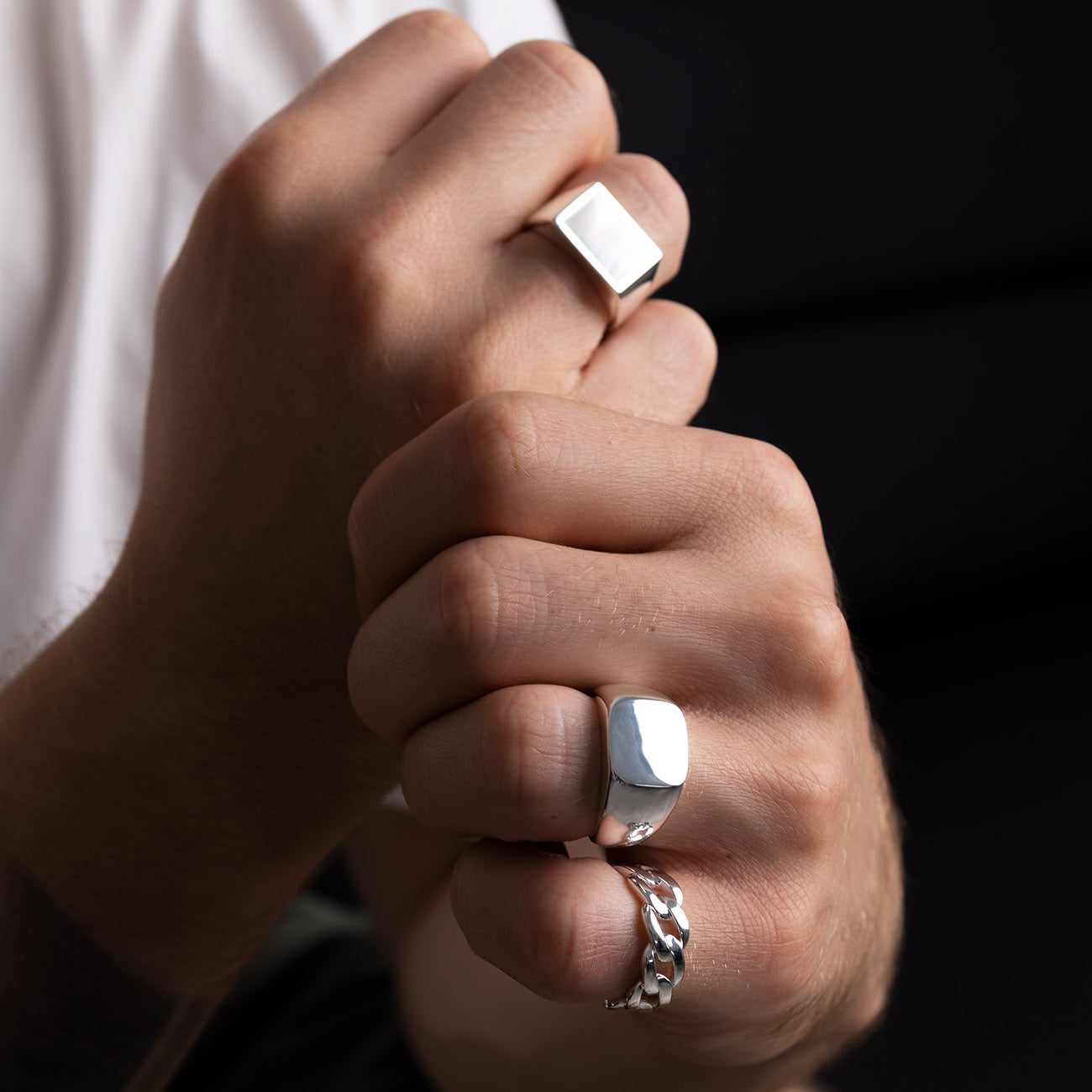 Abgerundeter Siegelring | Light Silver