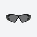 VYSER Black sunglasses with a ribbed frame on a white background