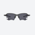 VYSER Black sunglasses with dark lenses on a white background