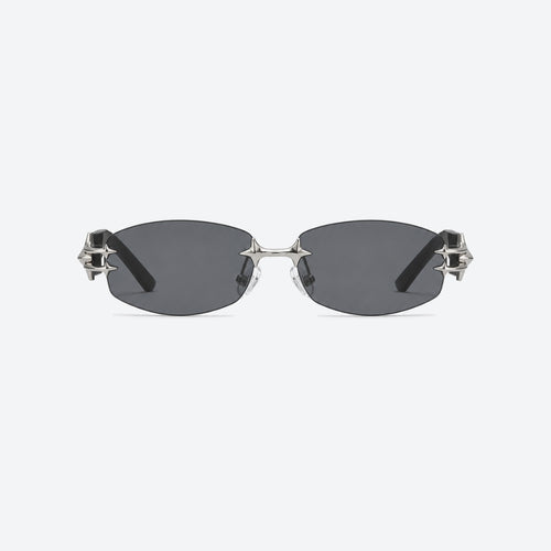 VYSER Sunglasses with black frames and dark lenses on a white background