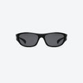 VYSER black rectangular sunglasses with dark gray lenses, sleek streetwear style for urban looks.