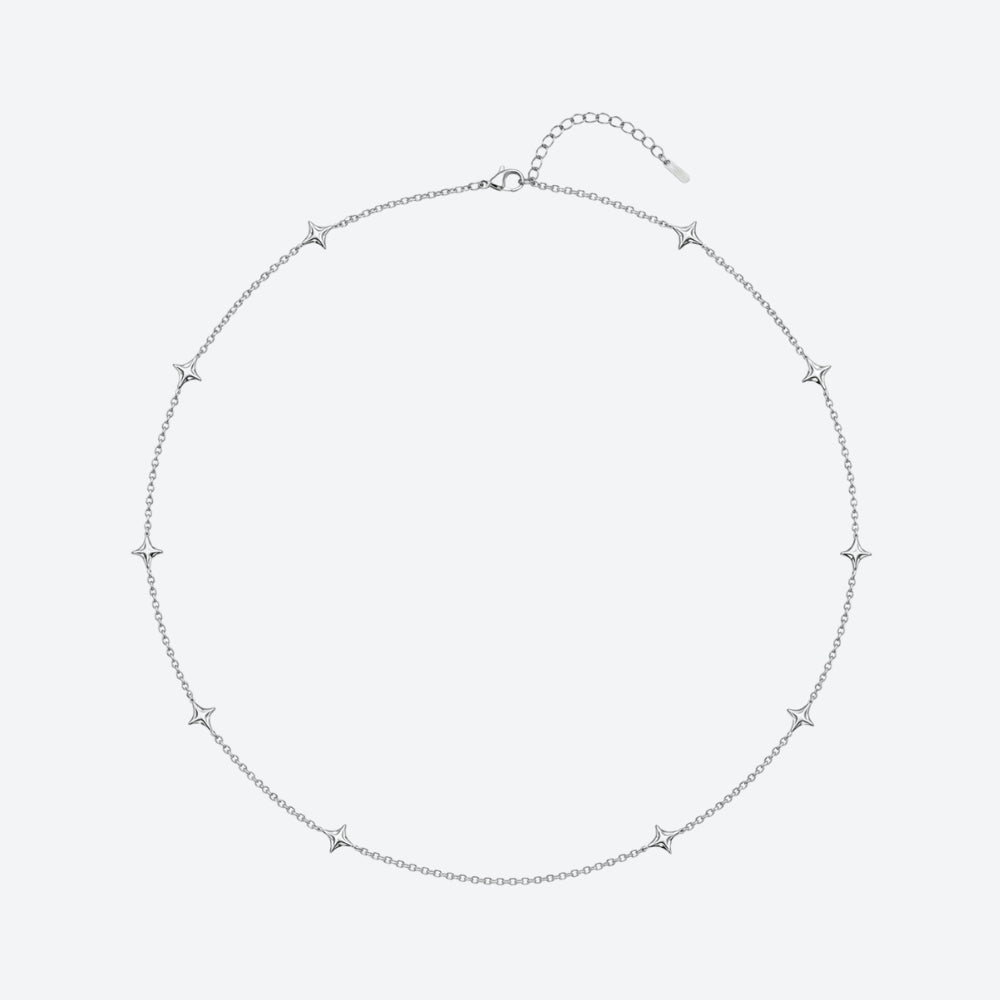 Silver chain bracelet on a white background