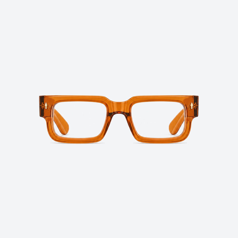 VYSER Orange eyeglasses on a white background
