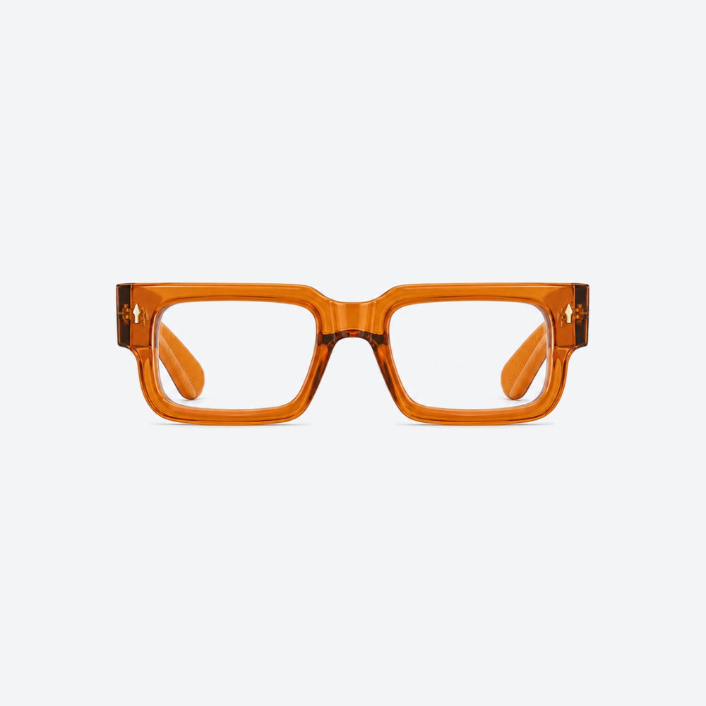 VYSER Orange eyeglasses on a white background