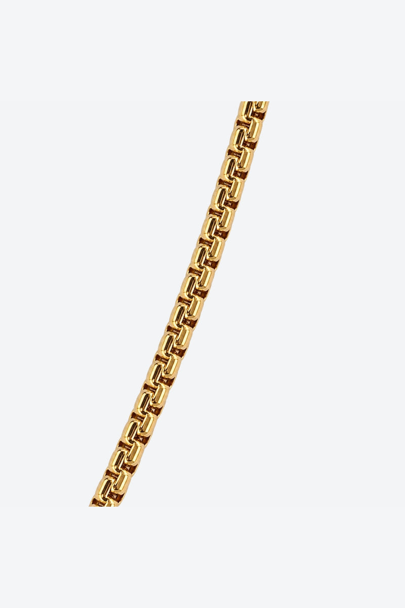 Jezus Krzyż Box Łańcuszek (2.5mm) - ZŁOTY