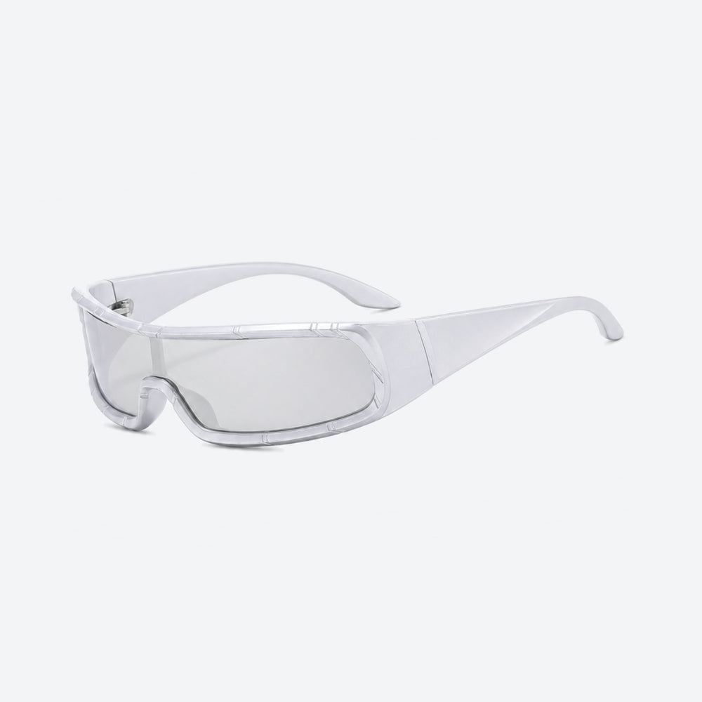 VYSER White sunglasses on a white background