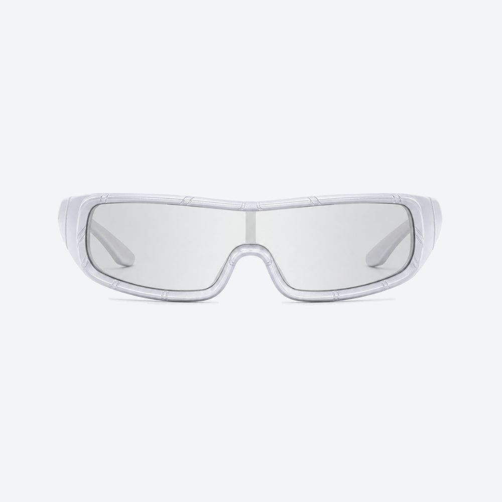 VYSER White sunglasses on a white background