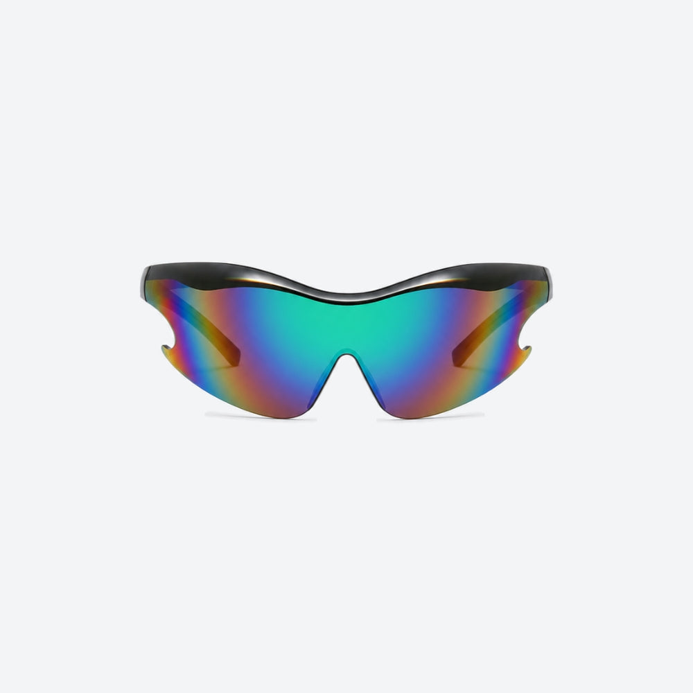 VYSER Sunglasses with colorful lens and black frame on a white background