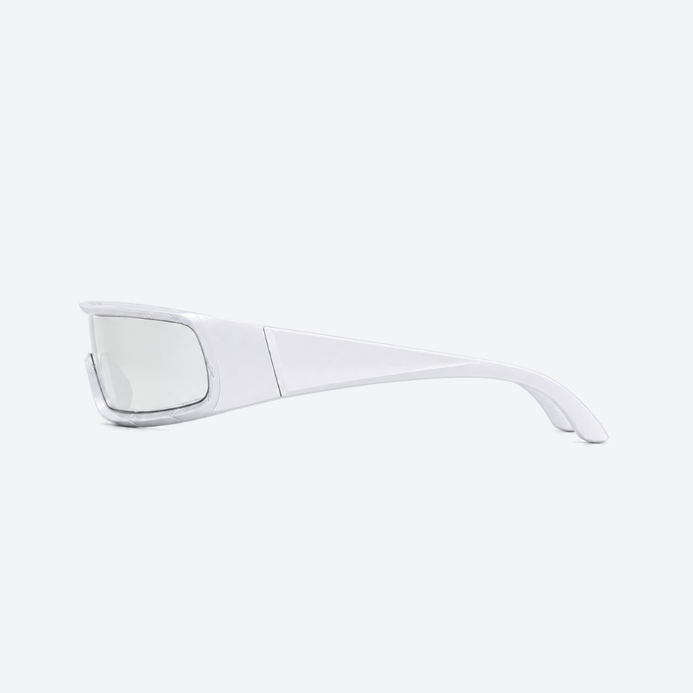 VYSER White sunglasses on a white background